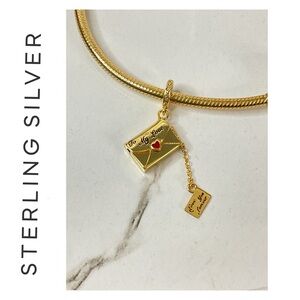 Private Label Gold Envelope Bracelet with Red Heart